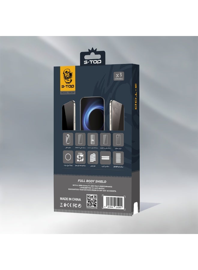 S-TOP iPhone 16 Protection Package 10 IN 1 for all versions. Give your phone effective protection by purchasing the strongest integrated protection package, distinguished by high-precision manufacturing to protect your phone from scratches and shocks. - Image 2